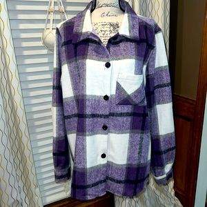 NWT Plaid Purple Shacket.